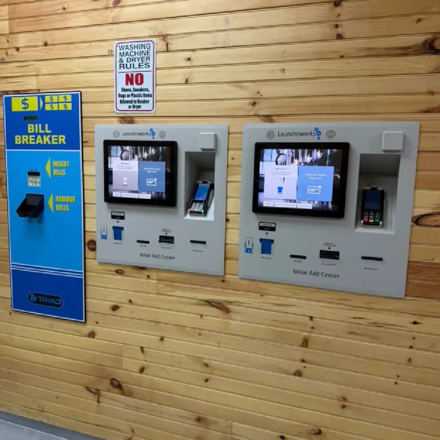 Laundroworks card kiosk (Value Add Center) inside TOP Laundromat